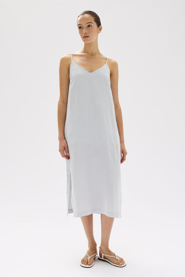 Vallory Linen Slip Dress Blue Haze