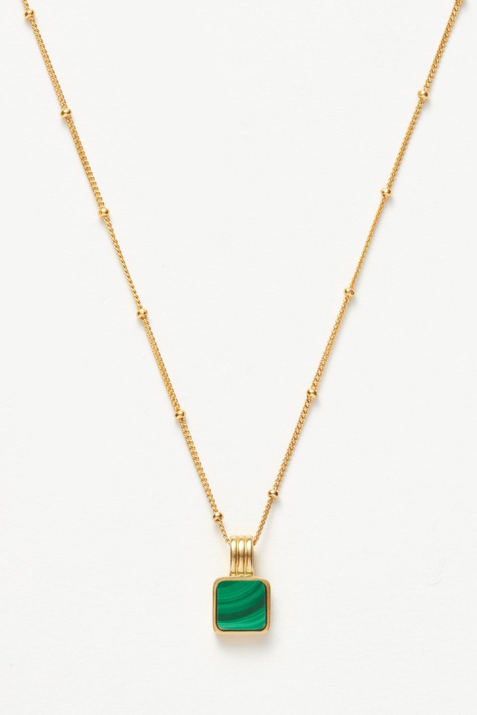 Lucy Williams Square Malachite Necklace