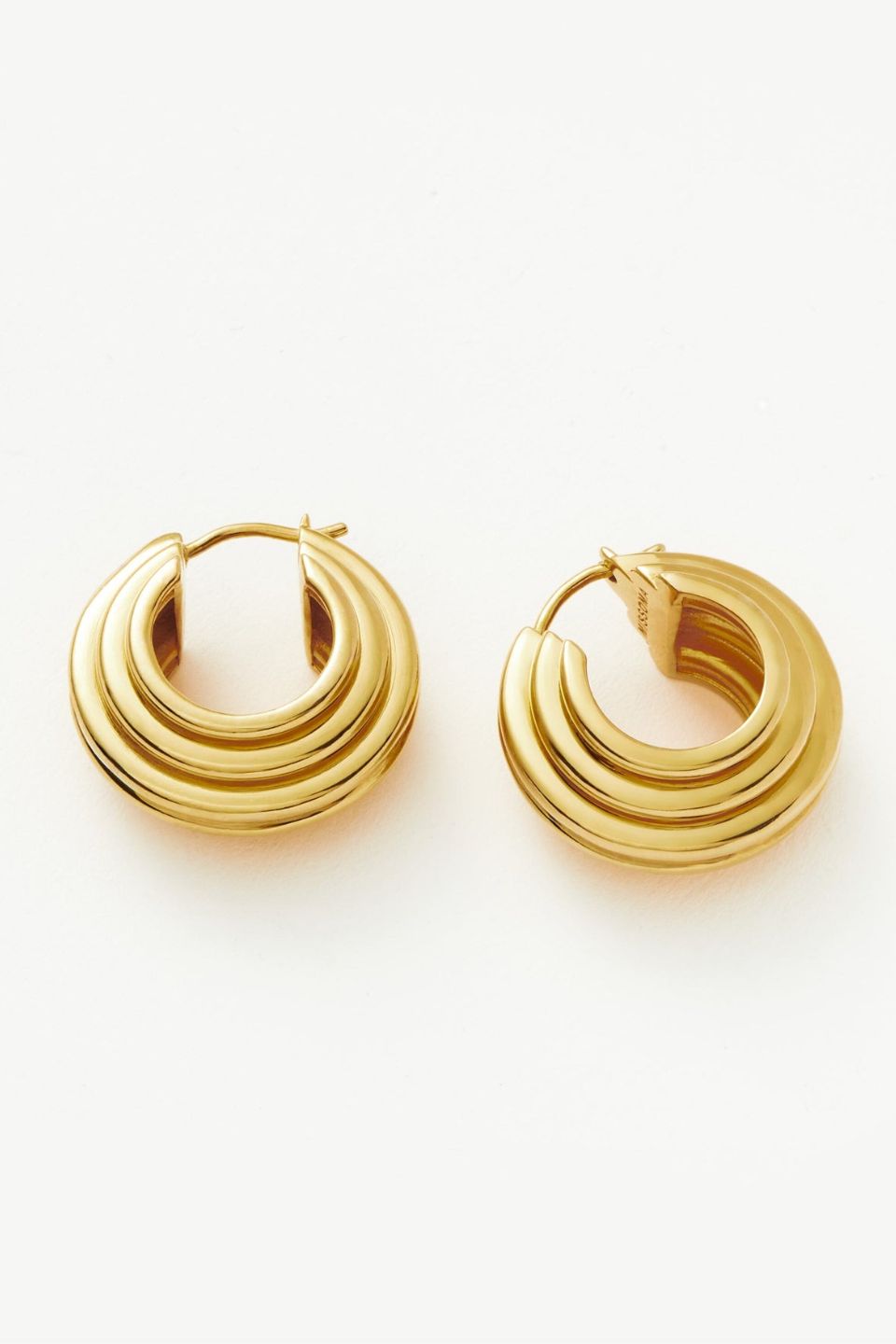 Lucy Williams Medium Chunky Ridge Hoop Earrings