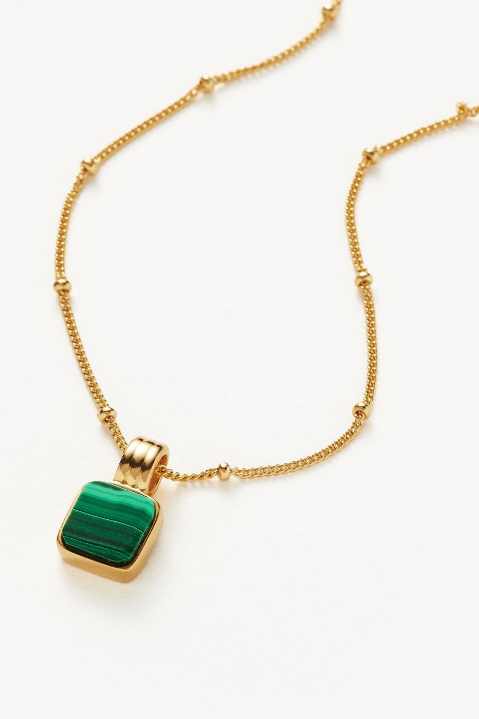 Lucy Williams Square Malachite Necklace