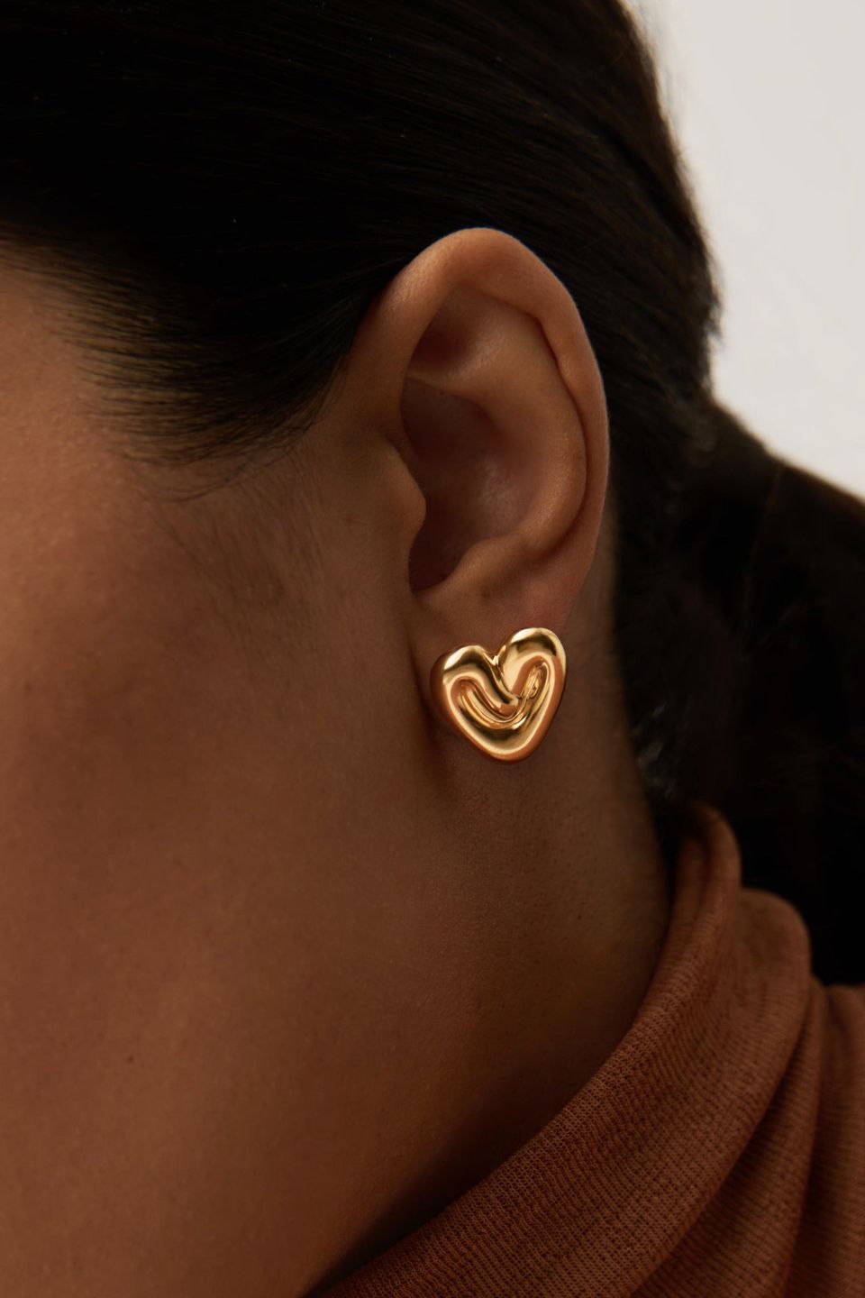 Puffy Heart Stud Earrings