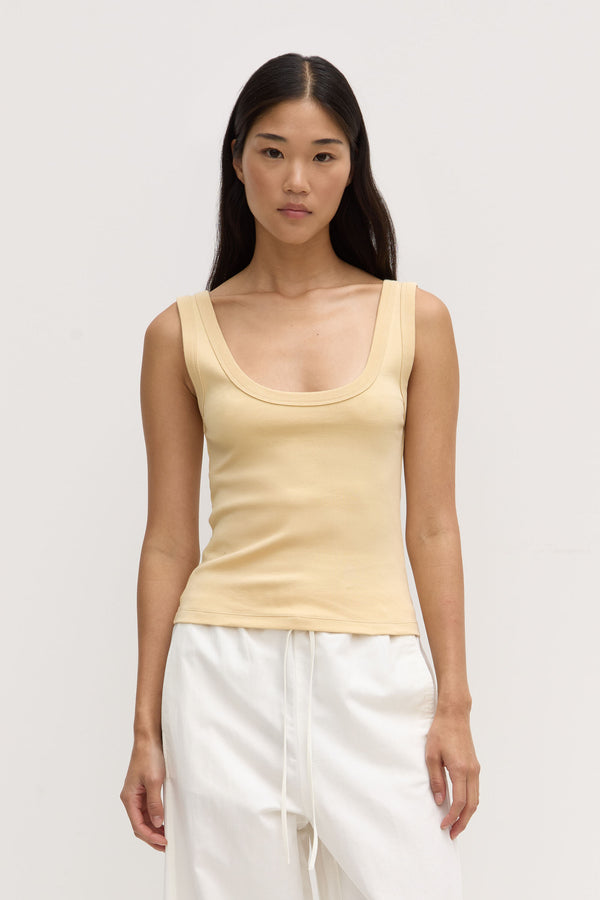 Paulina Scoop Tank Chamomile