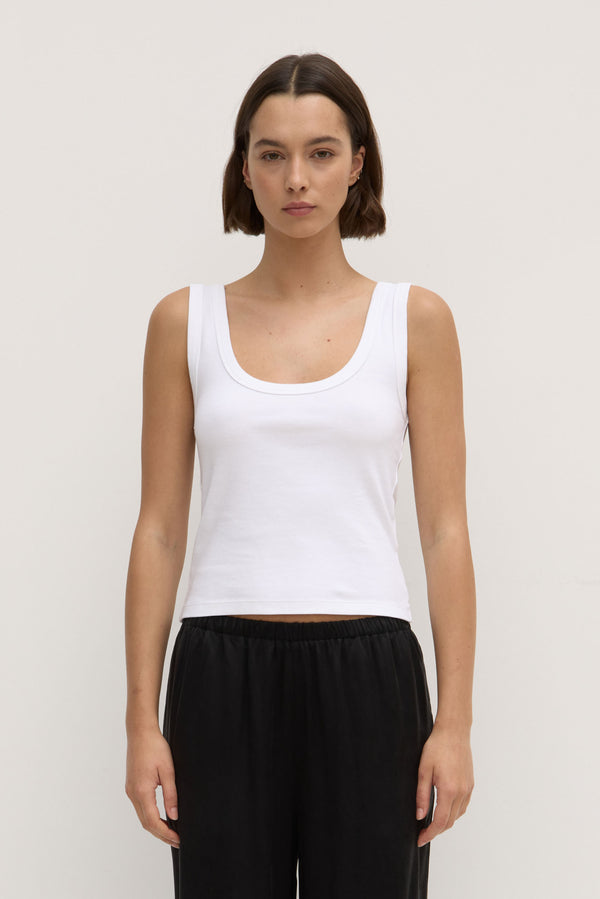 Paulina Scoop Tank White