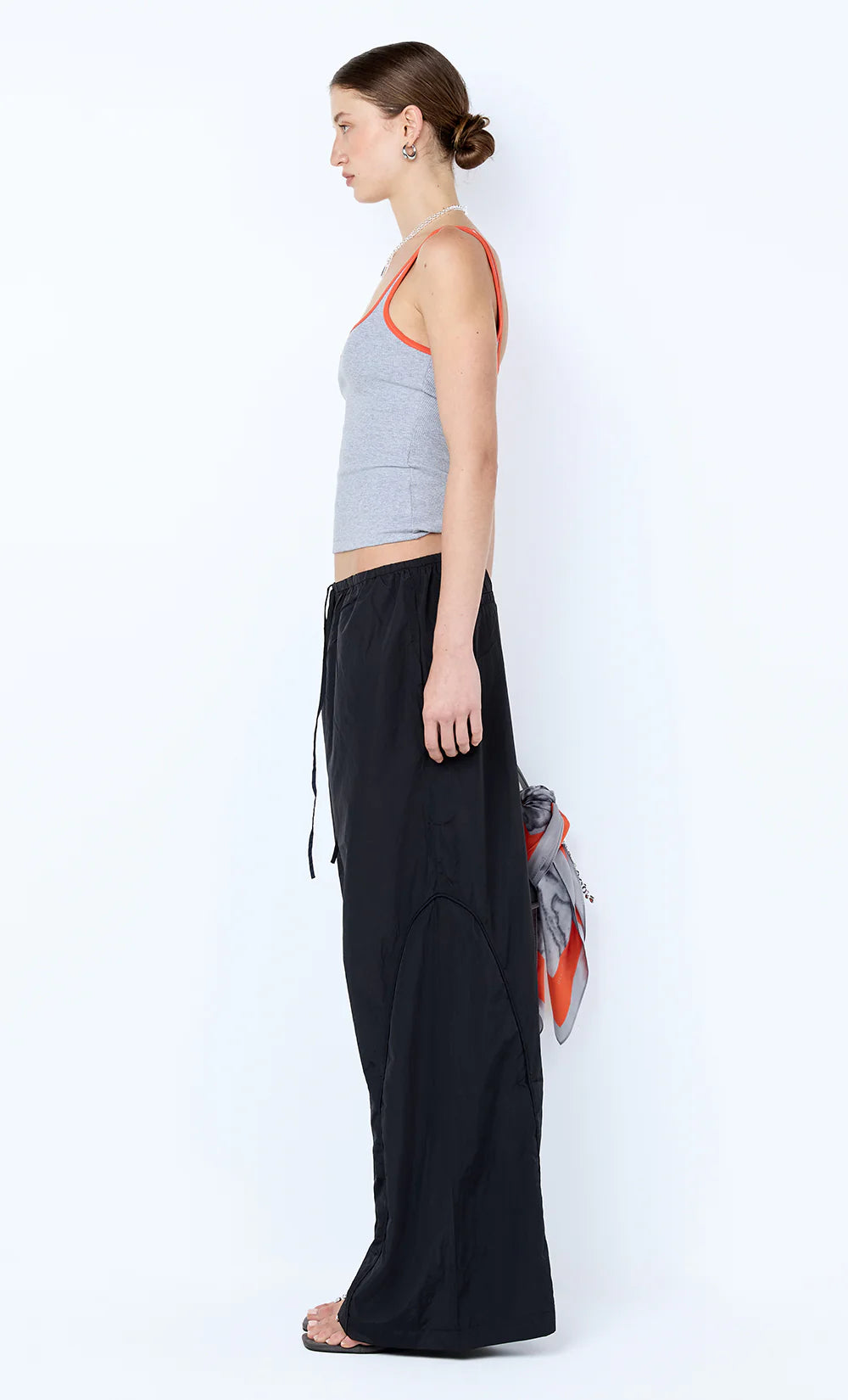 Lana Square Neck Tank Grey Tangerine