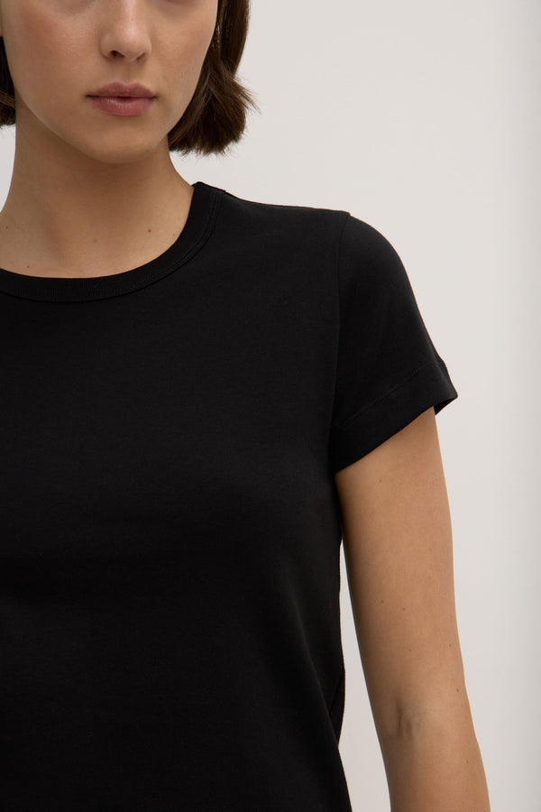 Lyla Cap Sleeve Tee Black