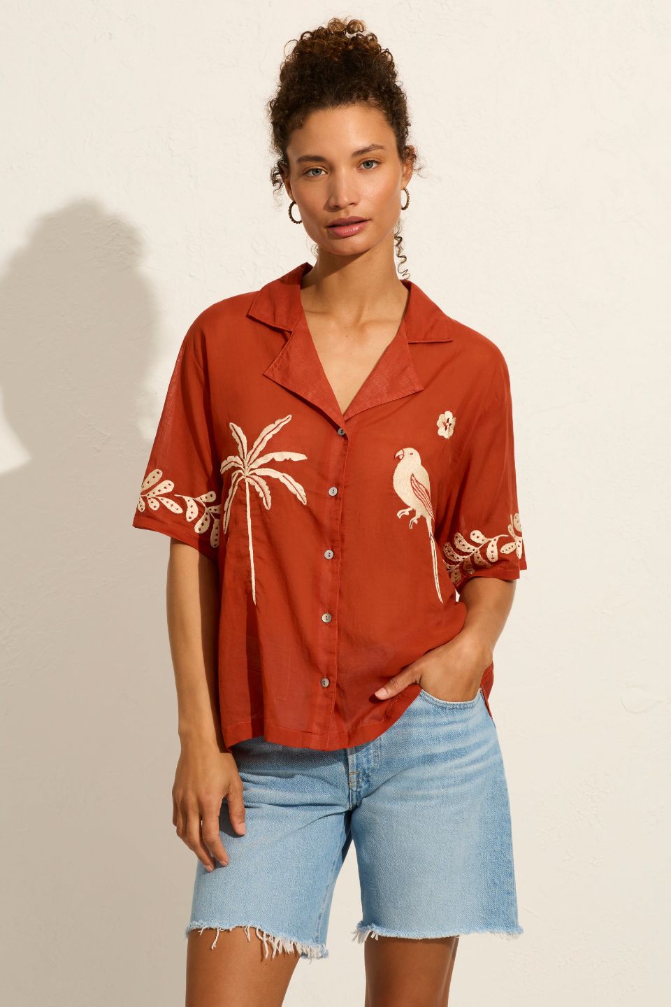 Embroidered Rio Shirt Rust