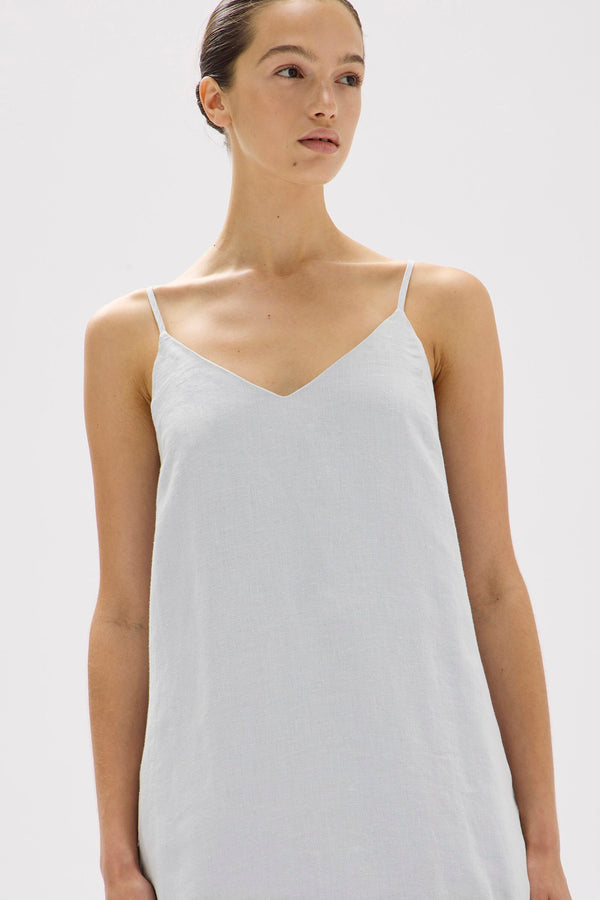 Vallory Linen Slip Dress Blue Haze