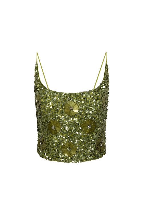 Alexis Sequin Top Lime