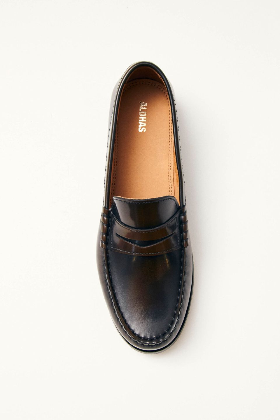 Rivet Brushed Coffee Brown Leather Loafers