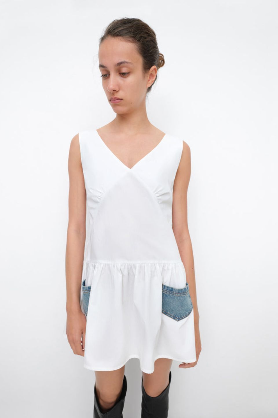 Garachico Mini Dress White Blue