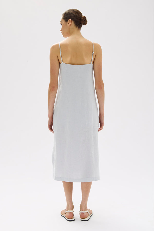 Vallory Linen Slip Dress Blue Haze