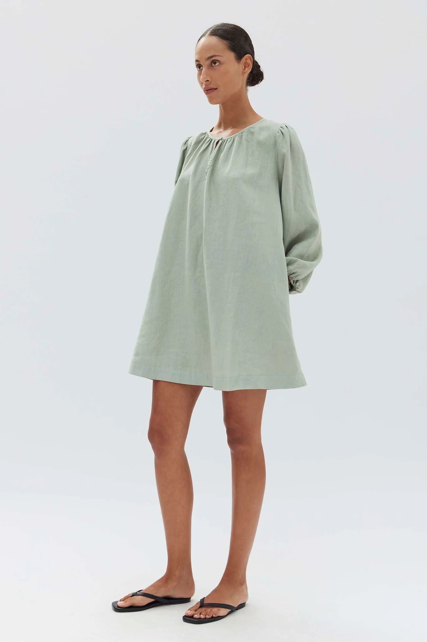 Allie Linen Mini Dress Nettle