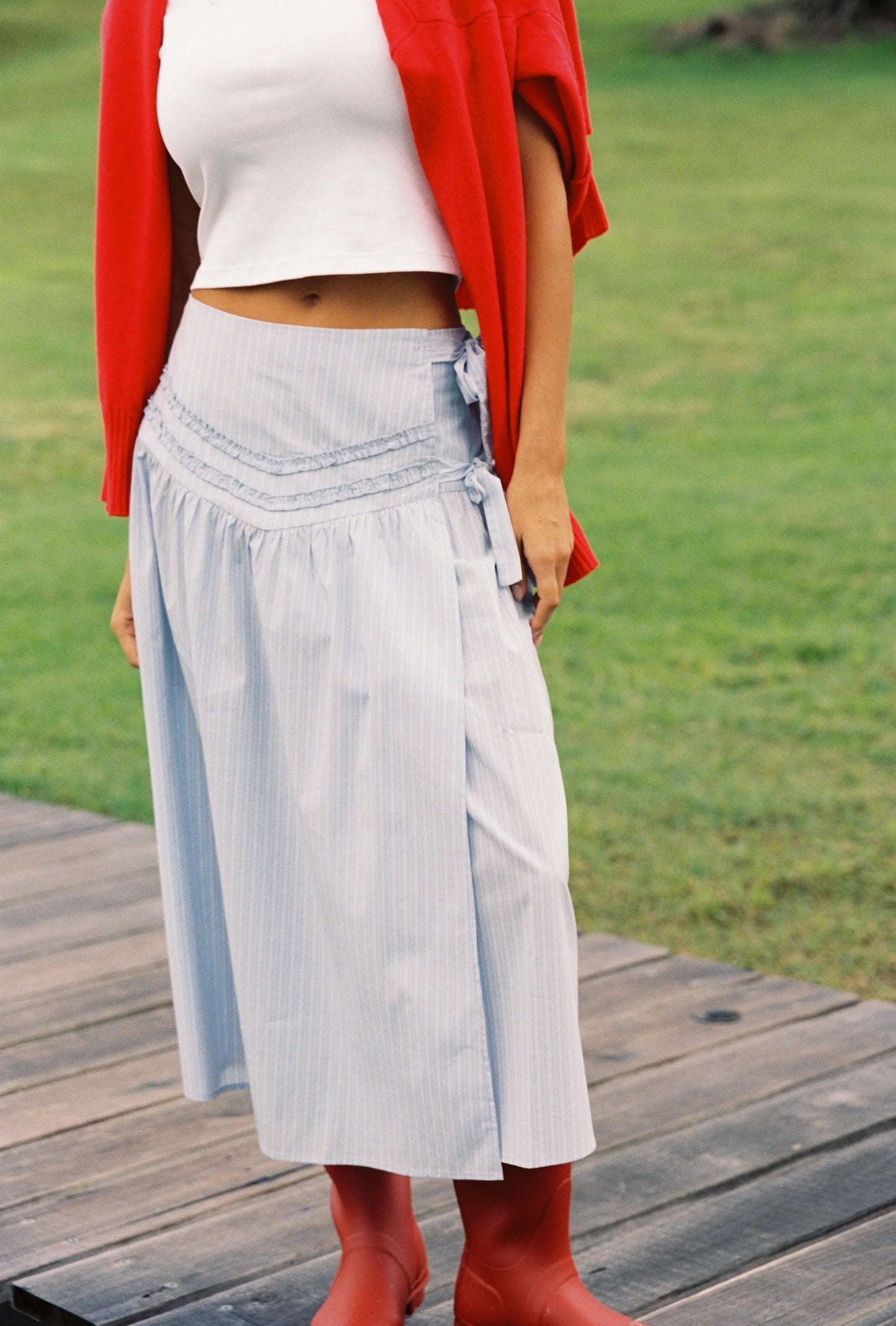 Annika Midi Skirt Stripe