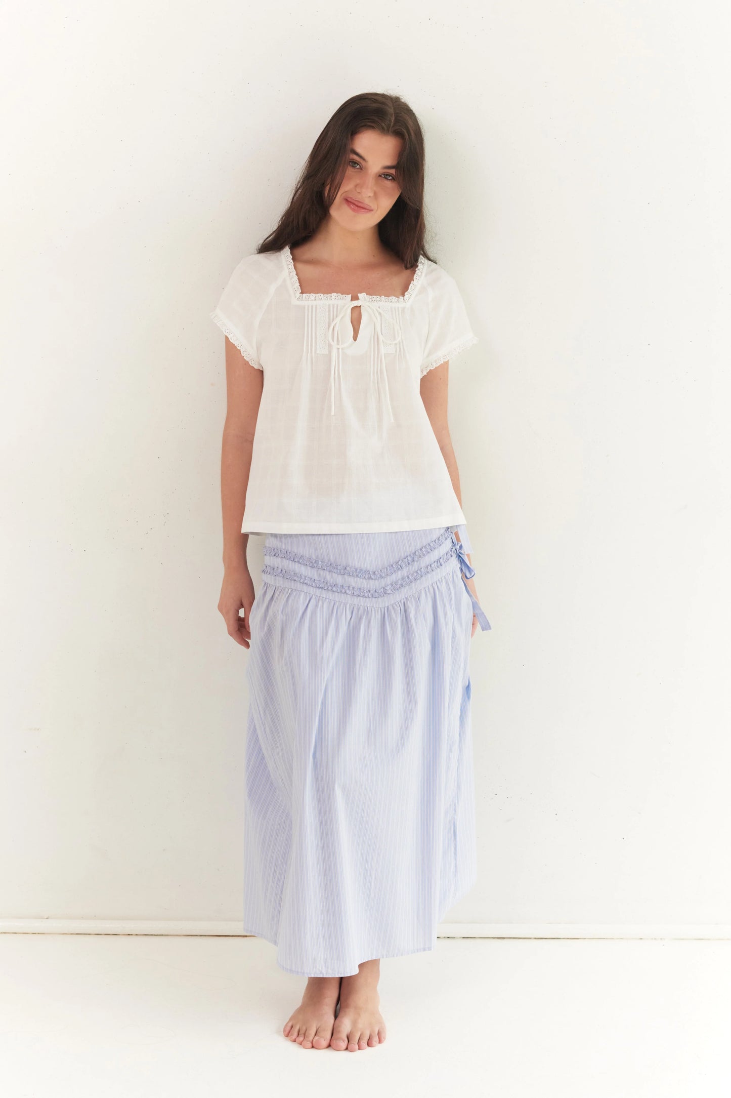 Annika Midi Skirt Stripe