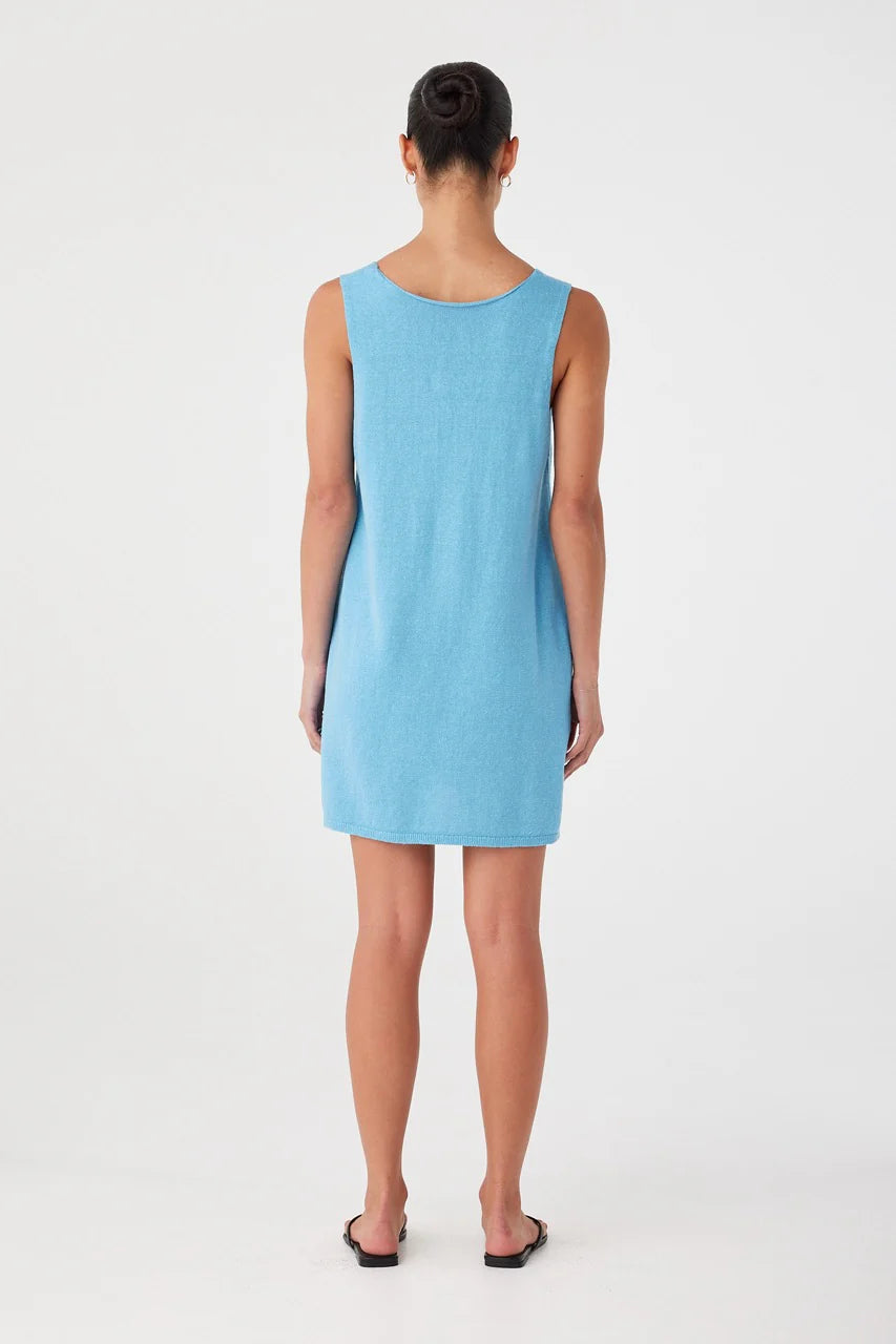 Poppy Mini Dress Cyan