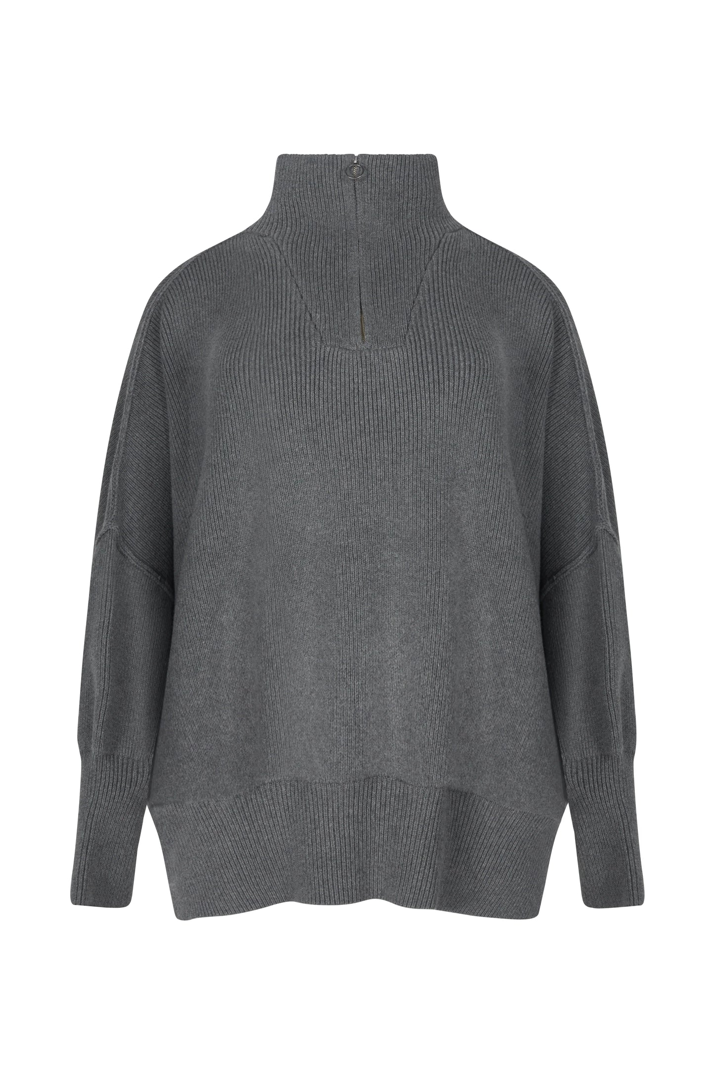 London Zip Sweater Grey