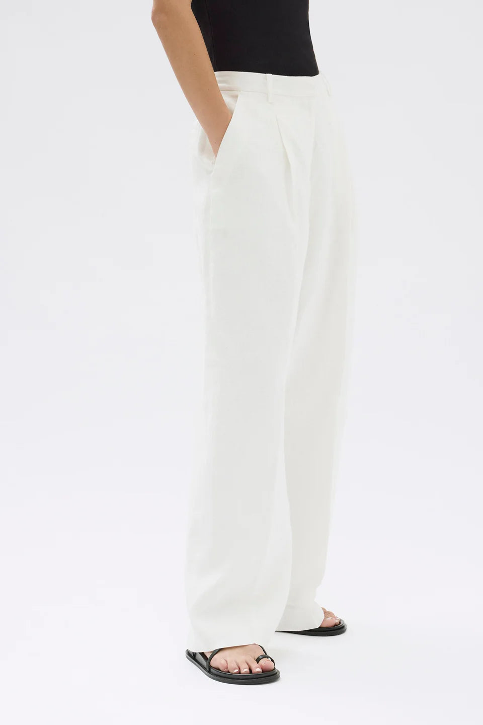 Aria Linen Pant White