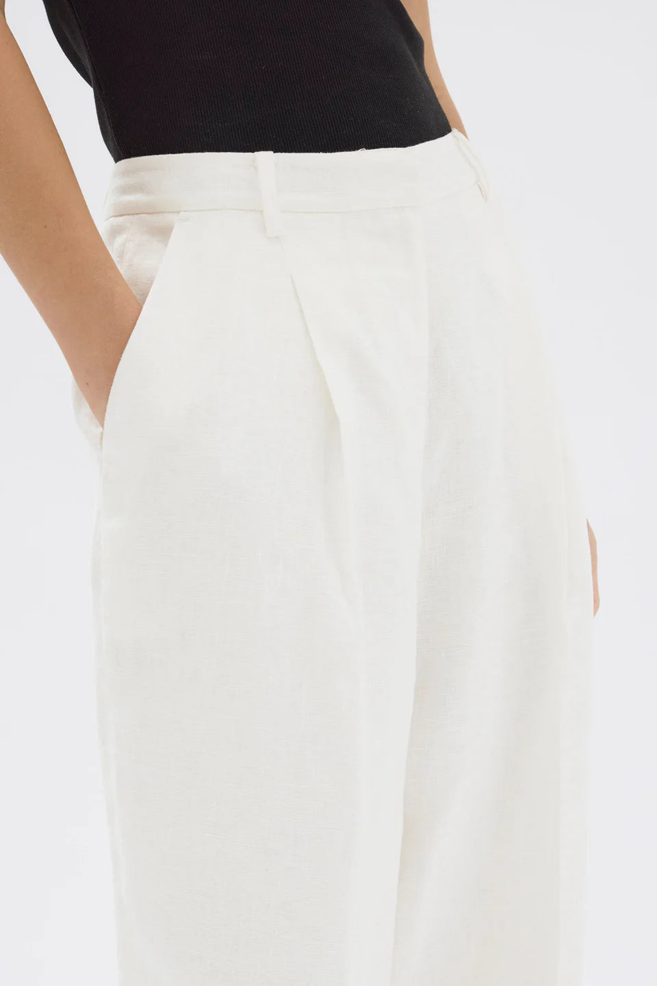 Aria Linen Pant White