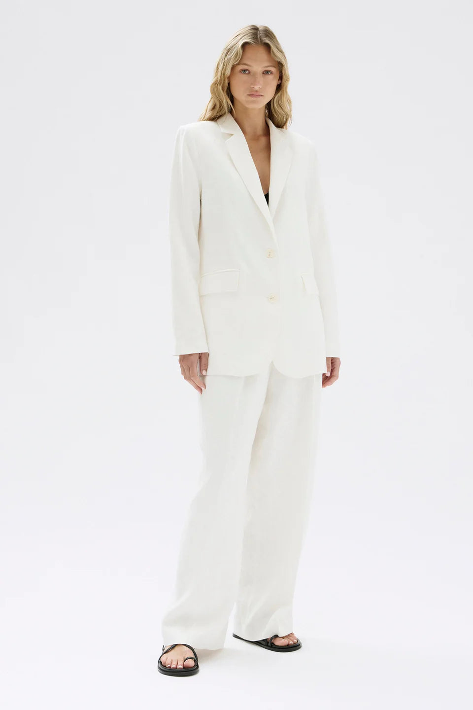 Aria Linen Pant White