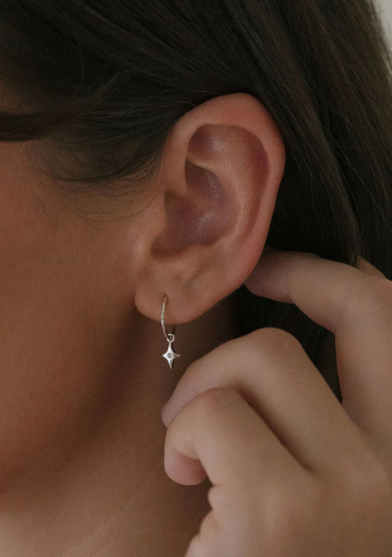 Starburst Mini Hoops Silver