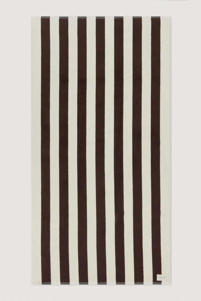 Signature Stripe Beach Towel Ganache Cream