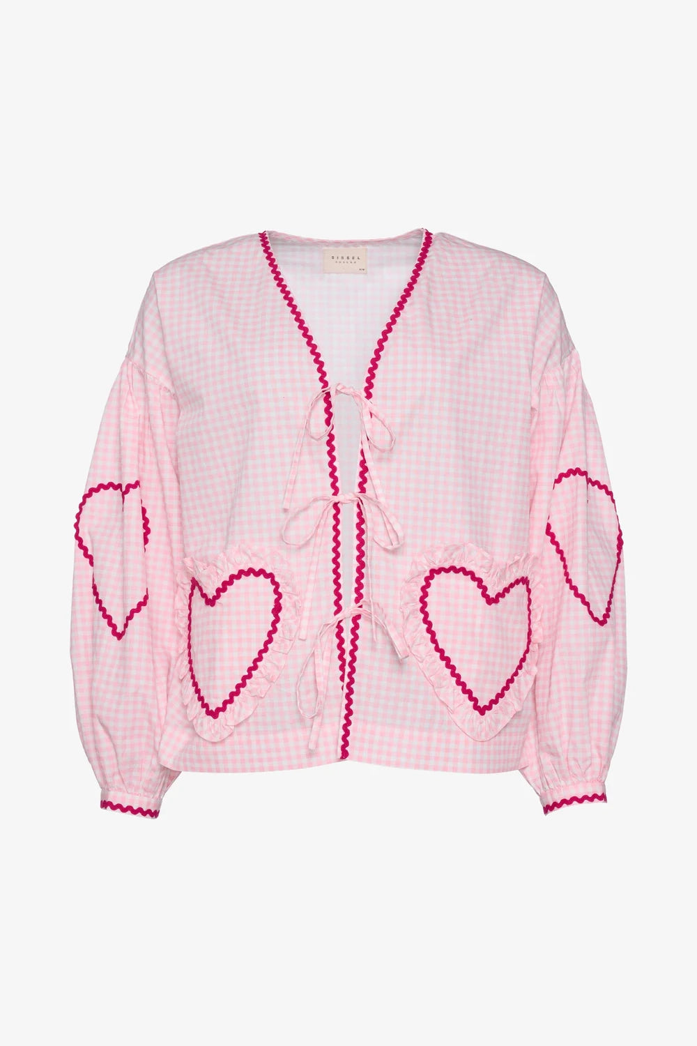 Astrid Organic Cotton Top Pink Check