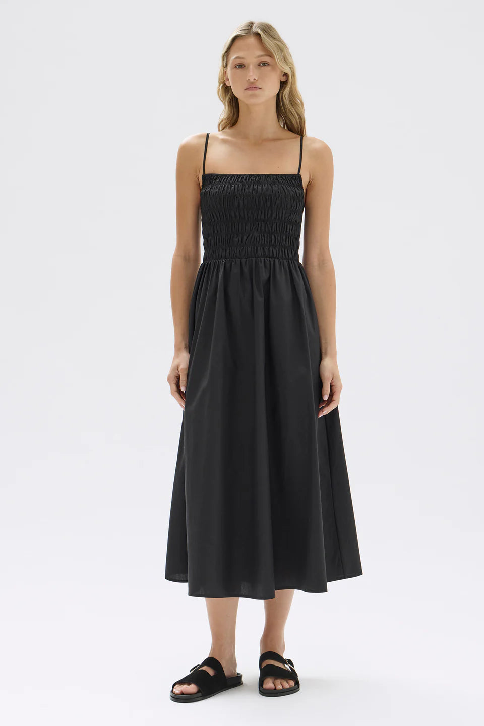 Audrey Rouched Dress Black