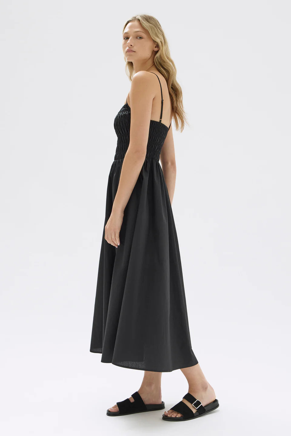 Audrey Rouched Dress Black