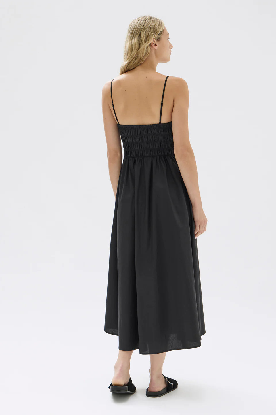 Audrey Rouched Dress Black