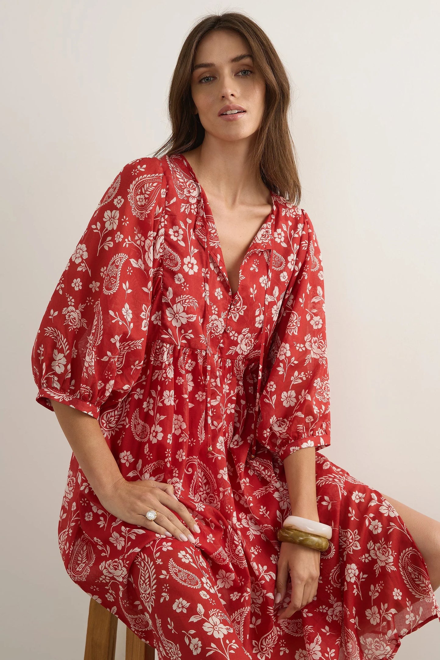 Auguste Audrey Midi Dress Red