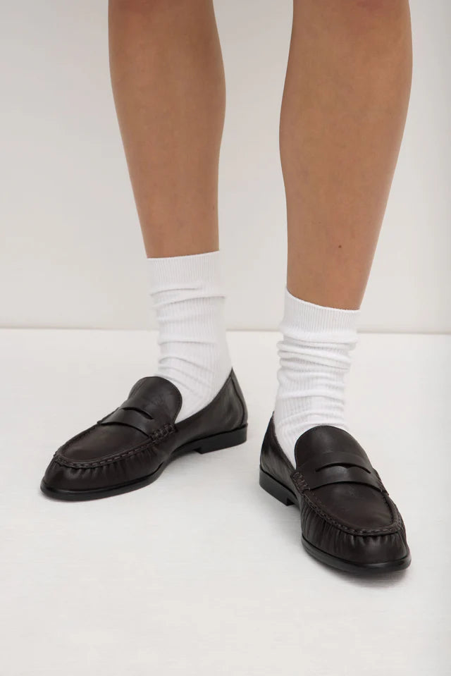 Avenue Leather Loafer Crinkle Umber