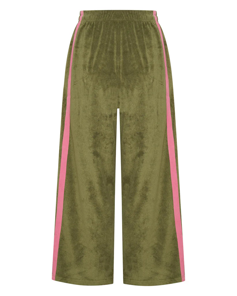 La Boheme Girls Viva Terry Pant Olive Pink