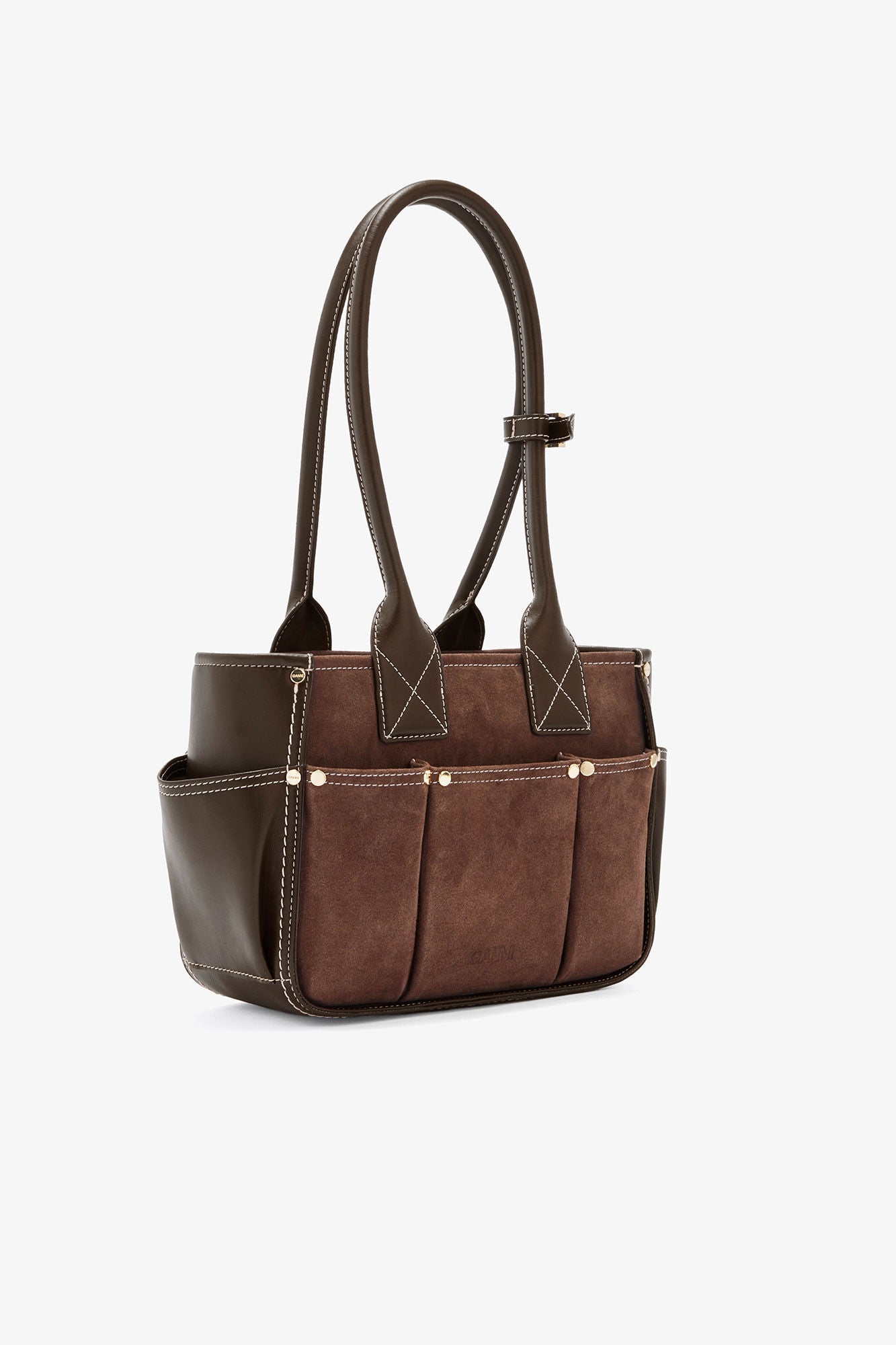 Small Posy Bag in Brown Suede Chicory Coffee