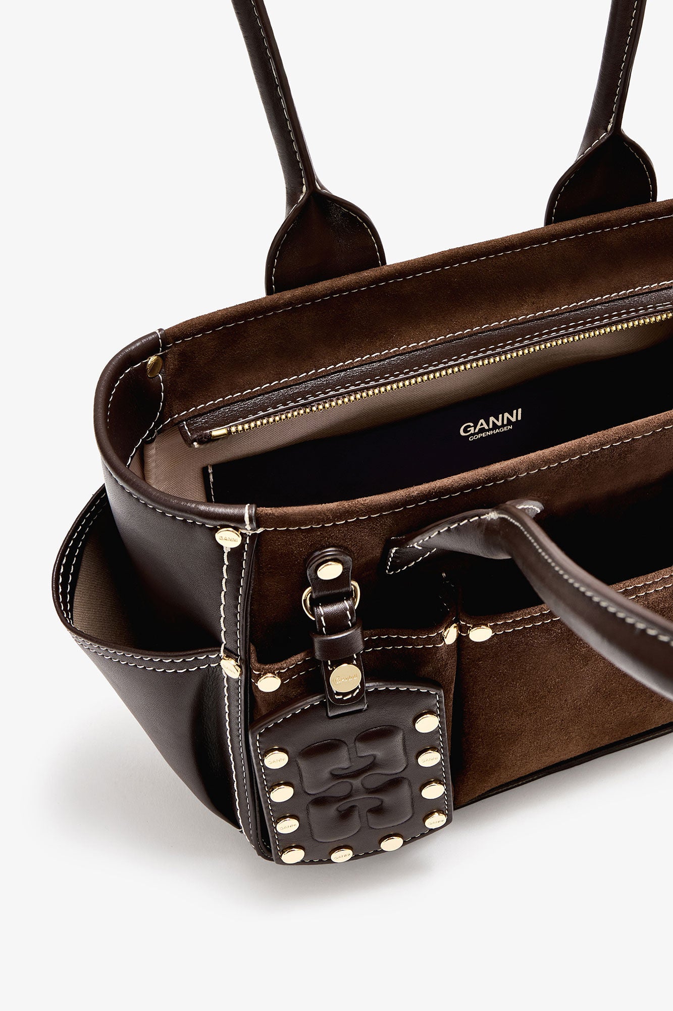 Small Posy Bag in Brown Suede Chicory Coffee