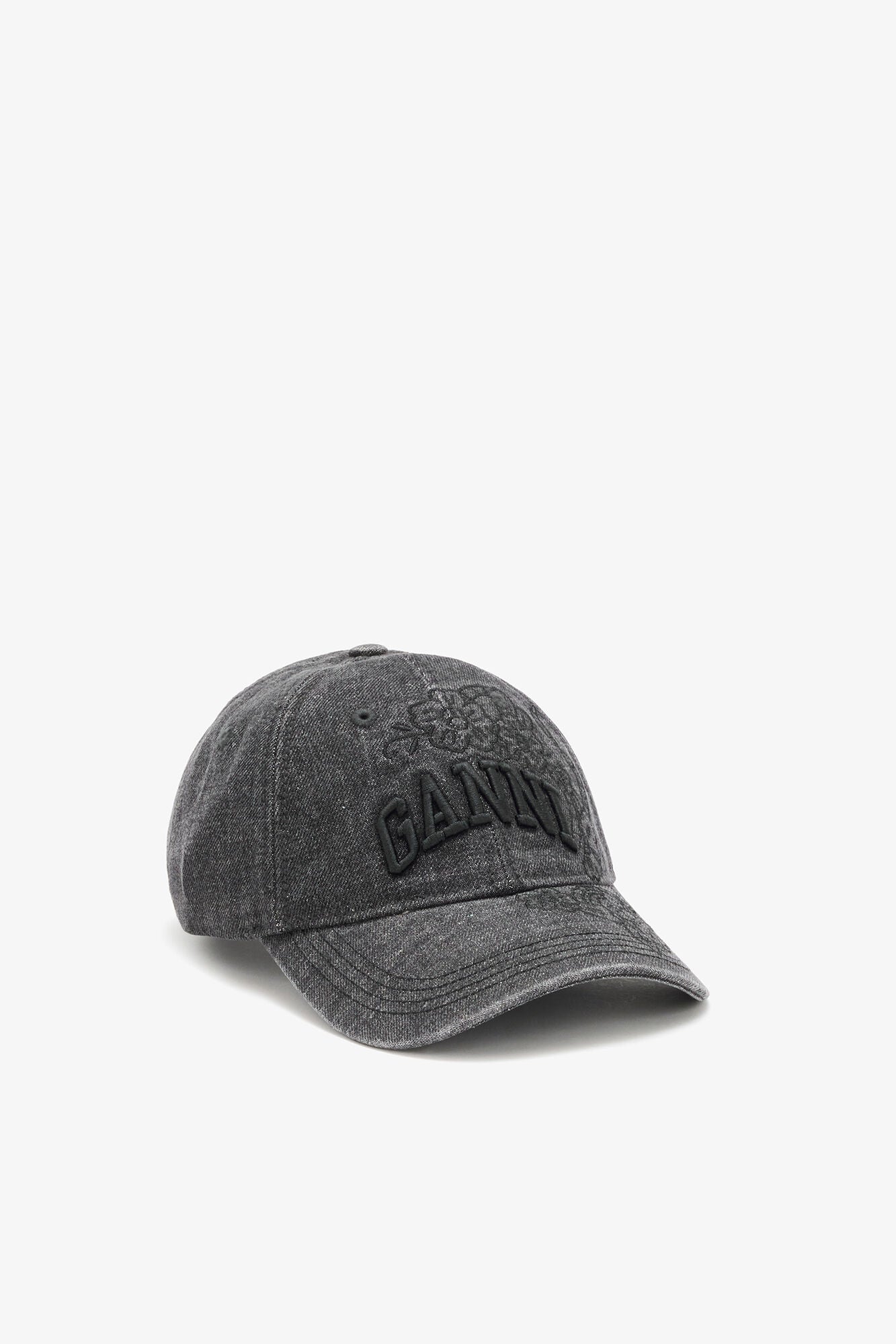 Ganni Washed Embroidery Denim Cap