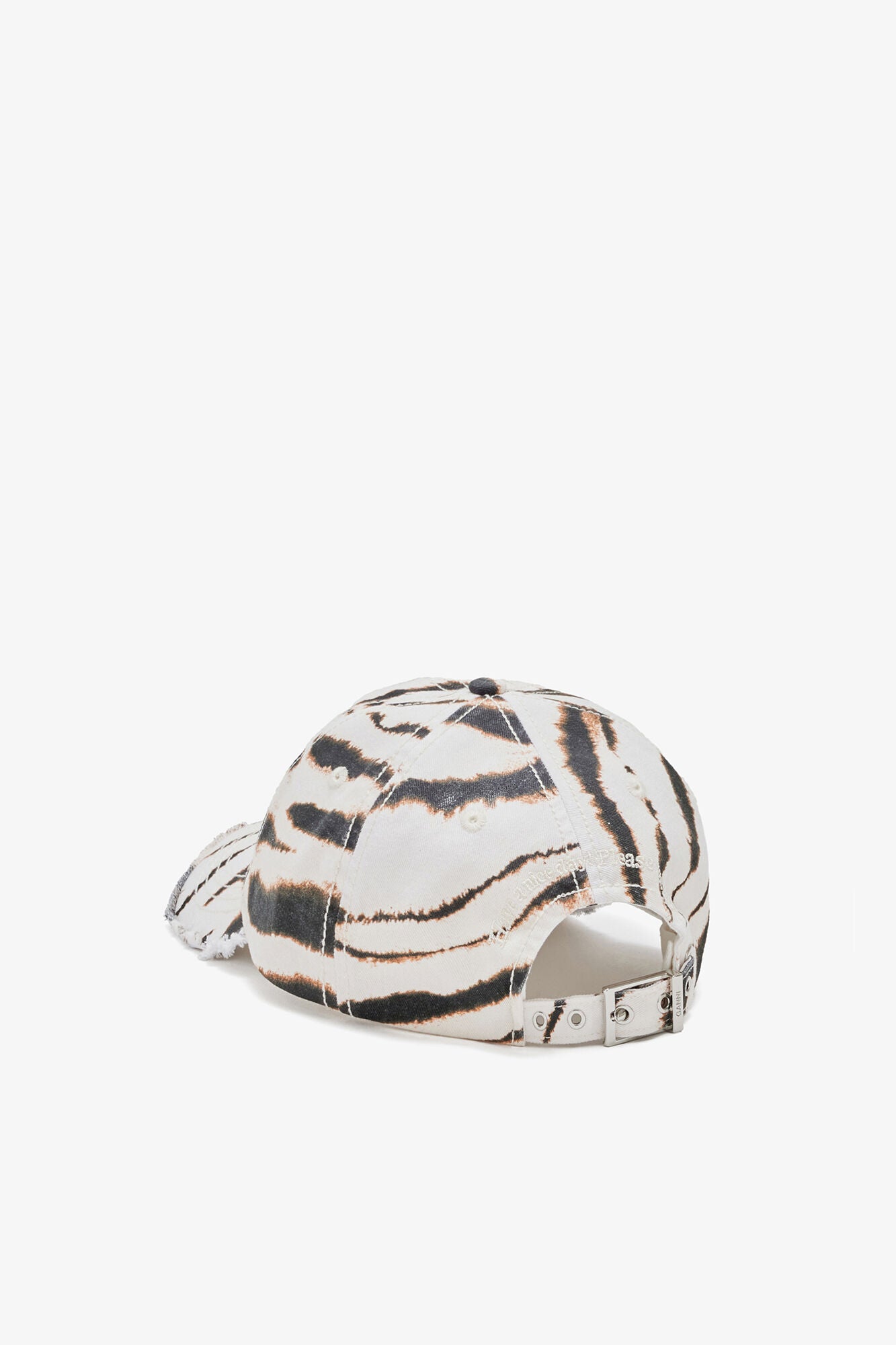 Ganni Printed Zebra Washed Cotton Canvas Cap