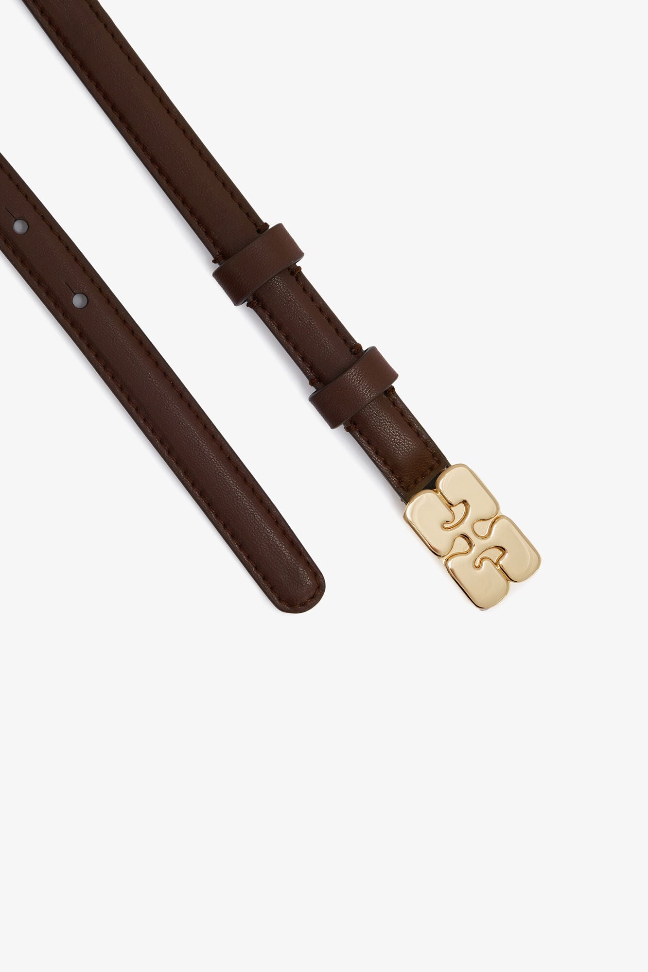 Ganni Kat Belt Small in Brown