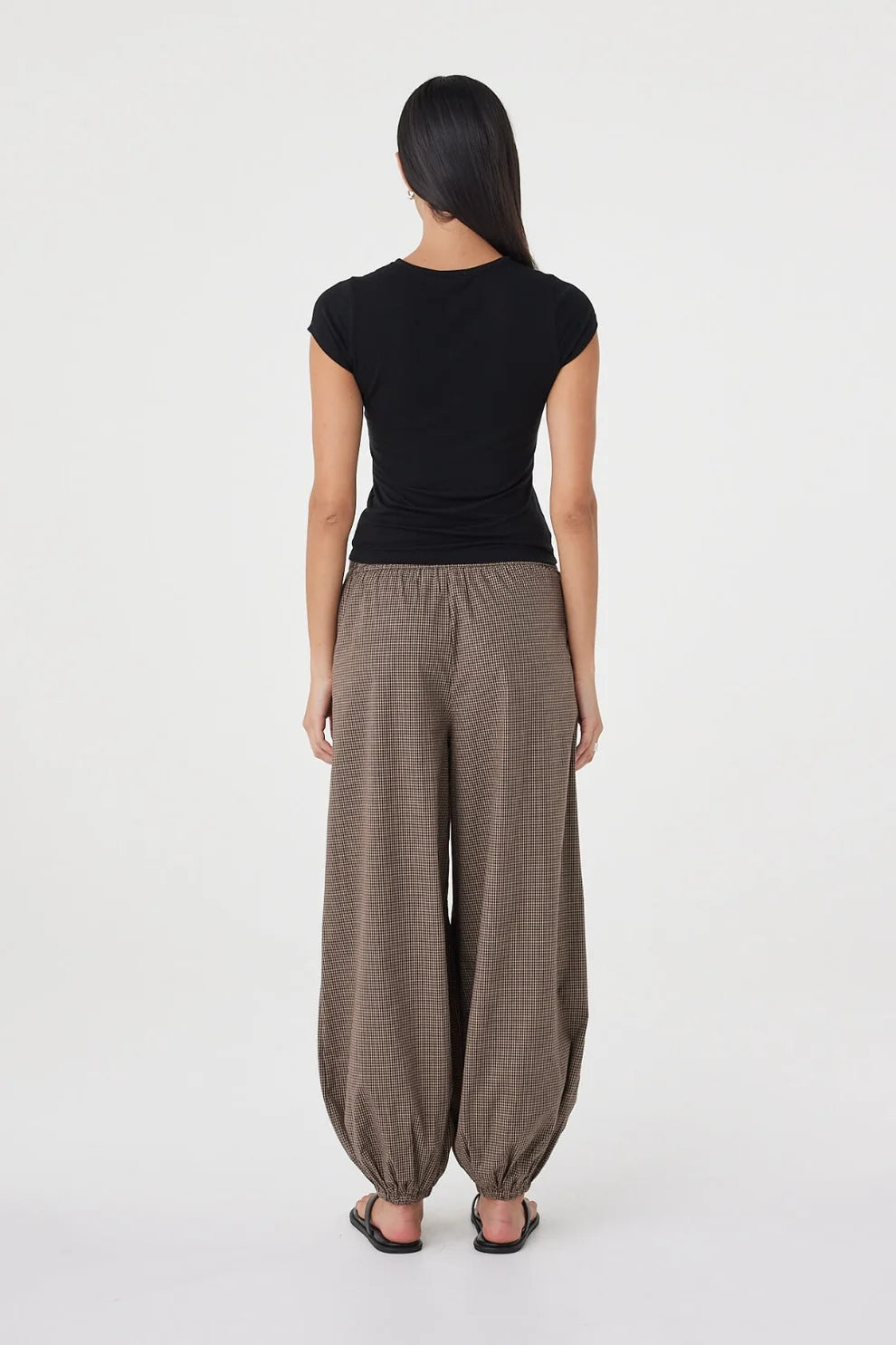 Arcaa Elina Balloon Pant Chocolate Check