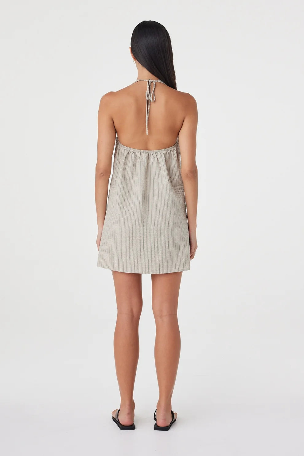 Arcaa Joni Mini Dress Taupe Stripe