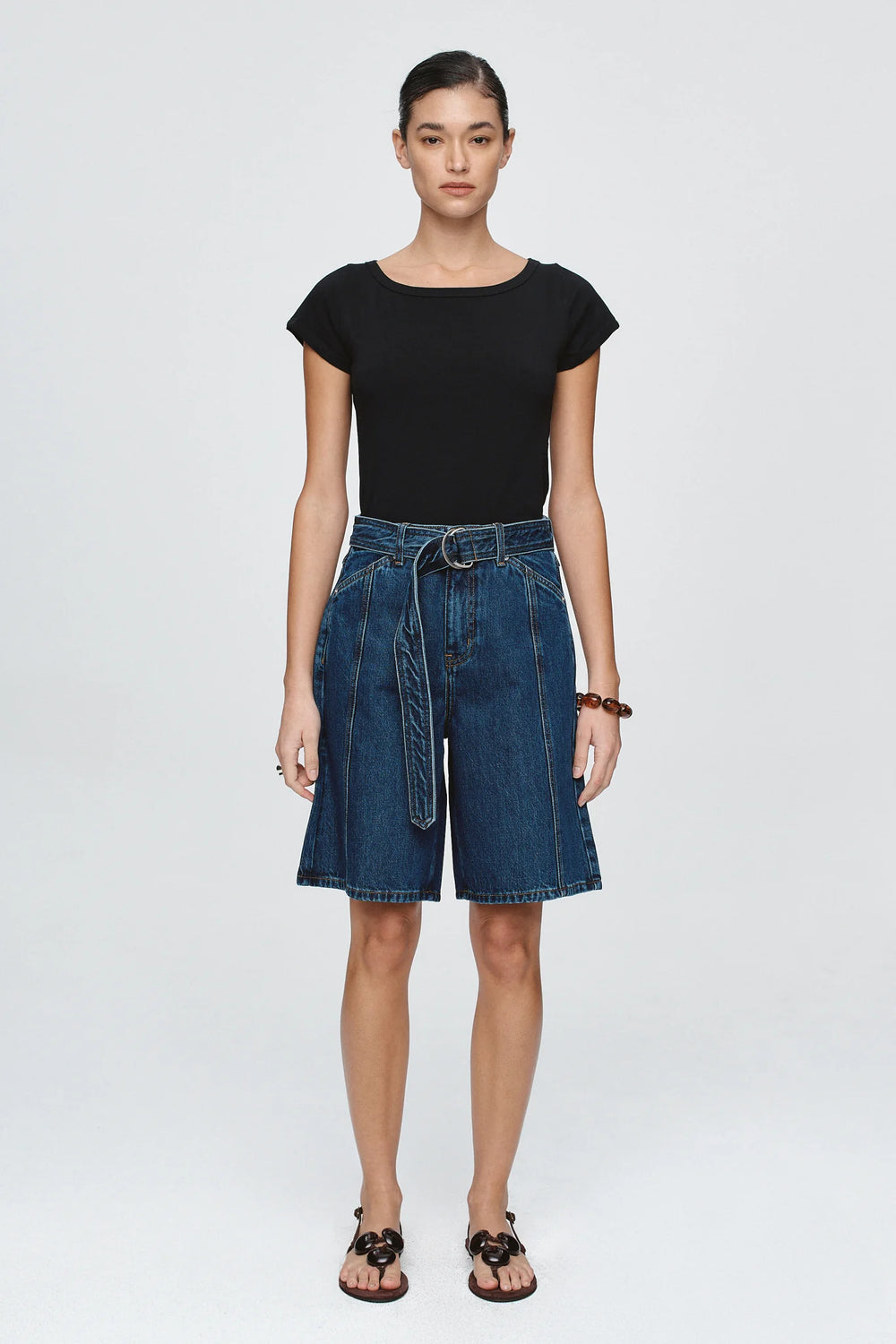 Belted Jean Short Classic Blue
