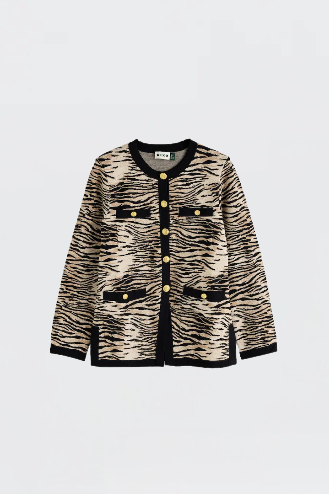 Rixo Raylene Cardigan Cooper Tiger Beige