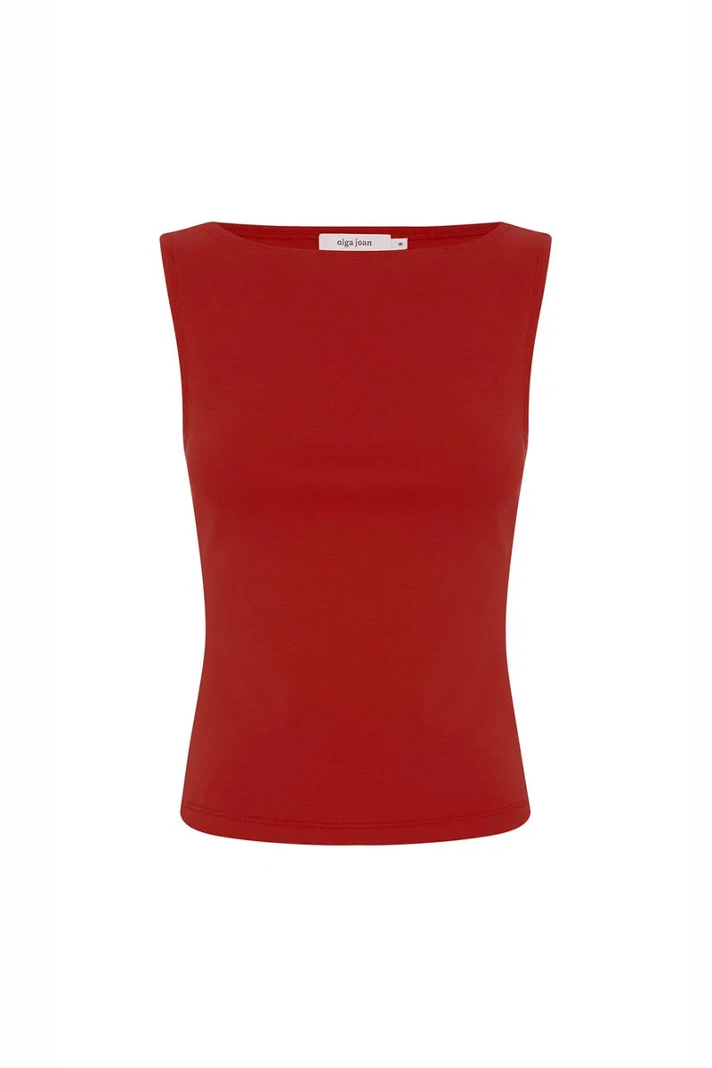 Olga Joan Bateau Tank Rossa