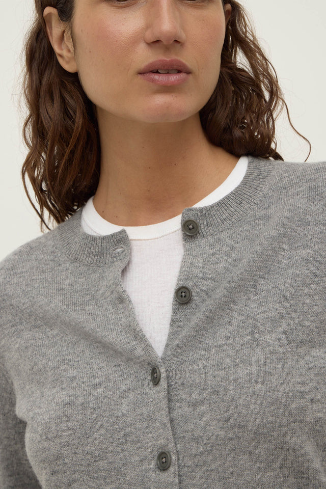 Benny Knit Cardigan Grey Marle