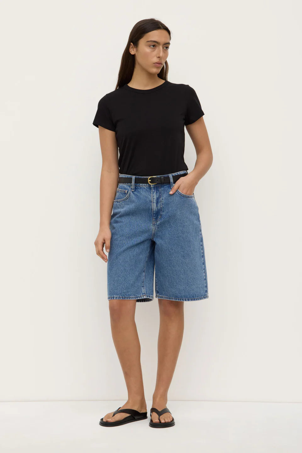 Bermuda Denim Short Dark Stone