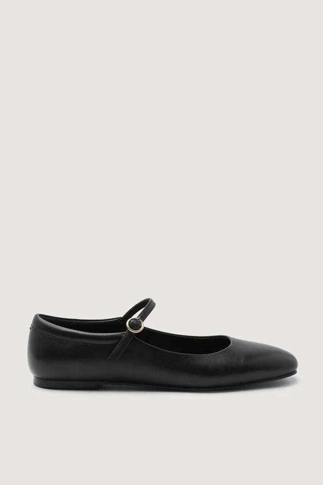 Beth Leather Ballet Flat Black