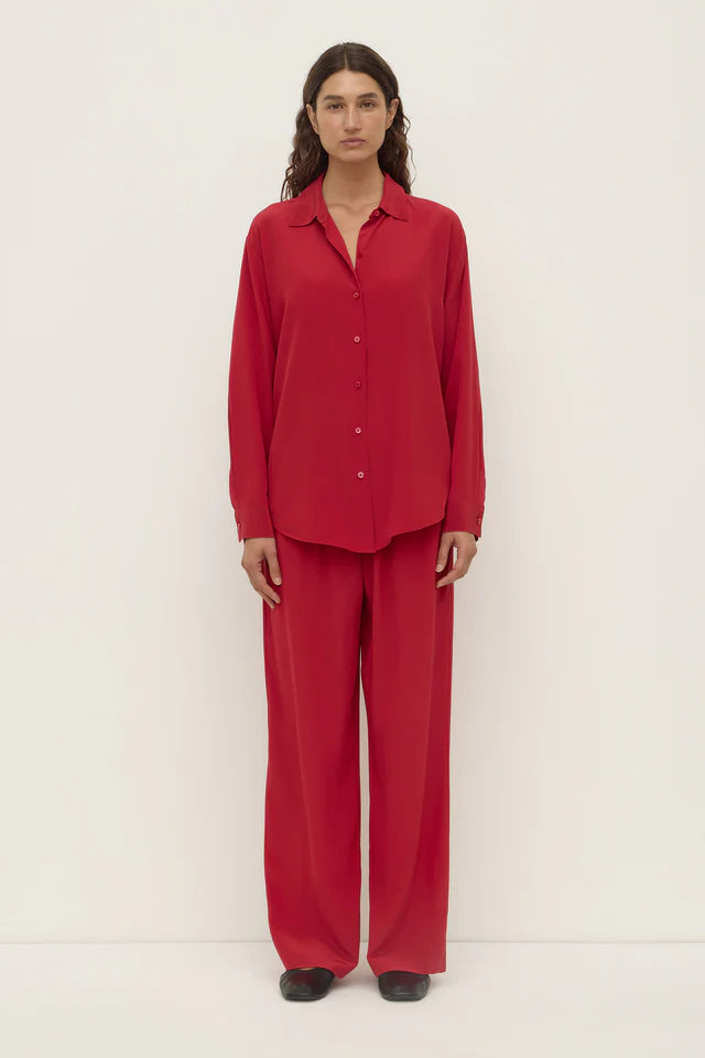 Betty Silk Long Sleeve Shirt Mulberry