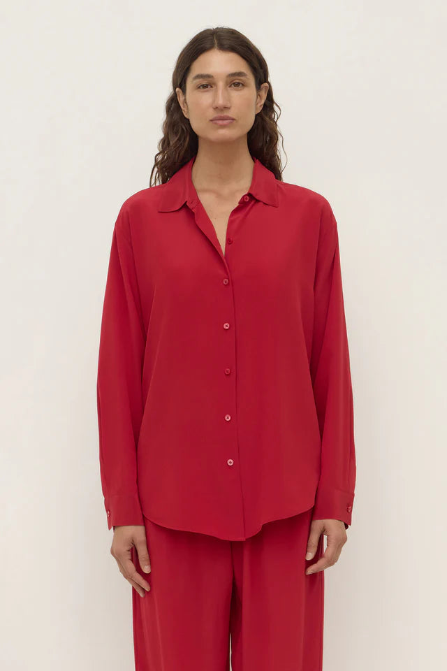 Betty Silk Long Sleeve Shirt Mulberry