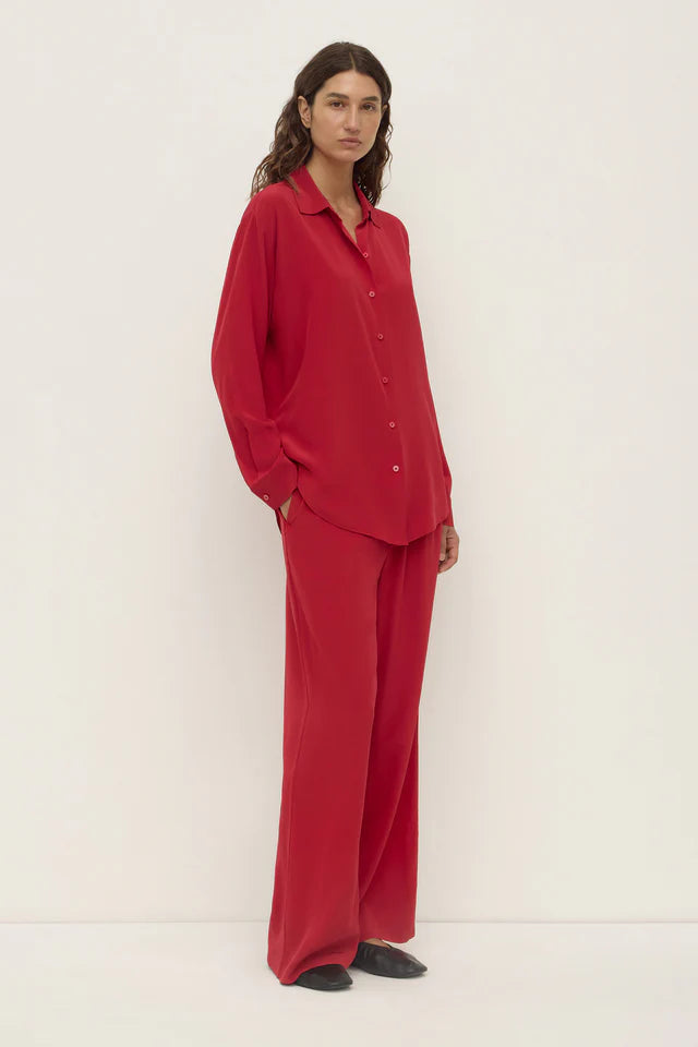 Betty Silk Long Sleeve Shirt Mulberry
