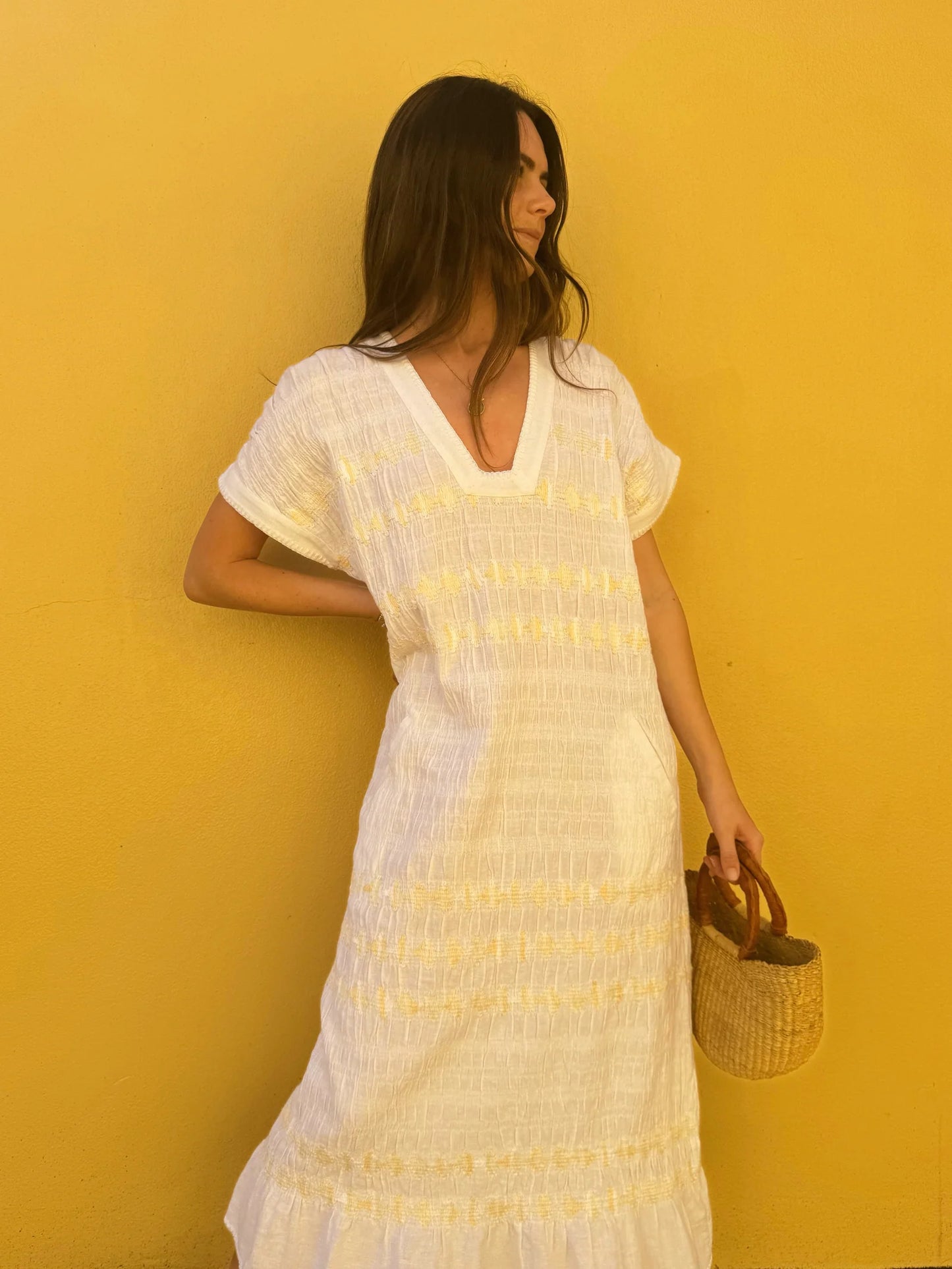 Hera Midi Tunic Dress White