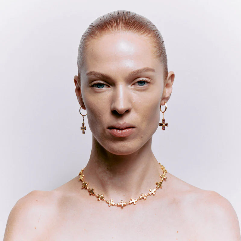 Maria Earrings in Magenta Zircon